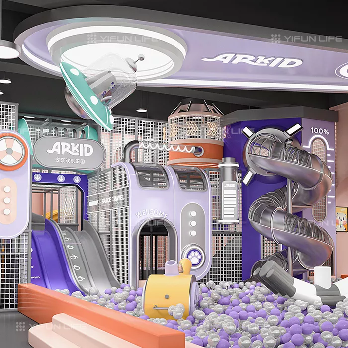 China 750 Sqm SpaceCosmic Style Indoor Playground Design for Growth Planet