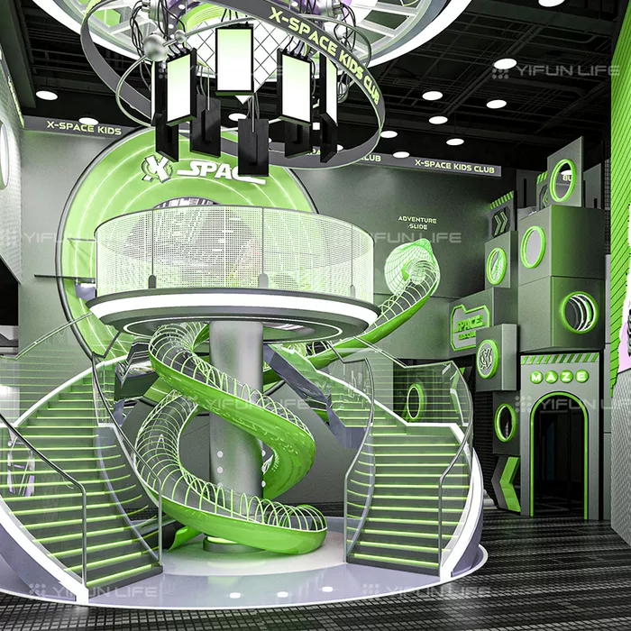 China 5000 Sqm Cyberpunk-style Indoor Playground Design for Family Club