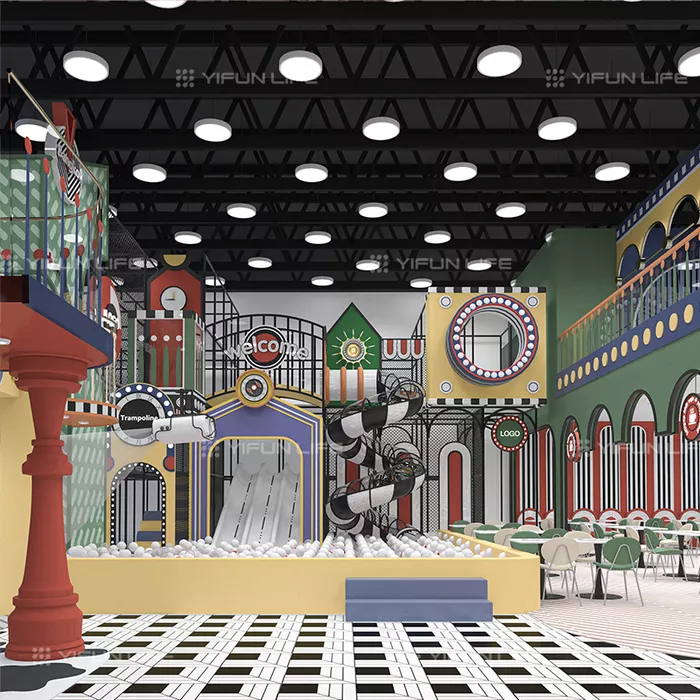 Thailand 1000 Sqm Retro-modern Style Indoor Playground Design for Kids Club