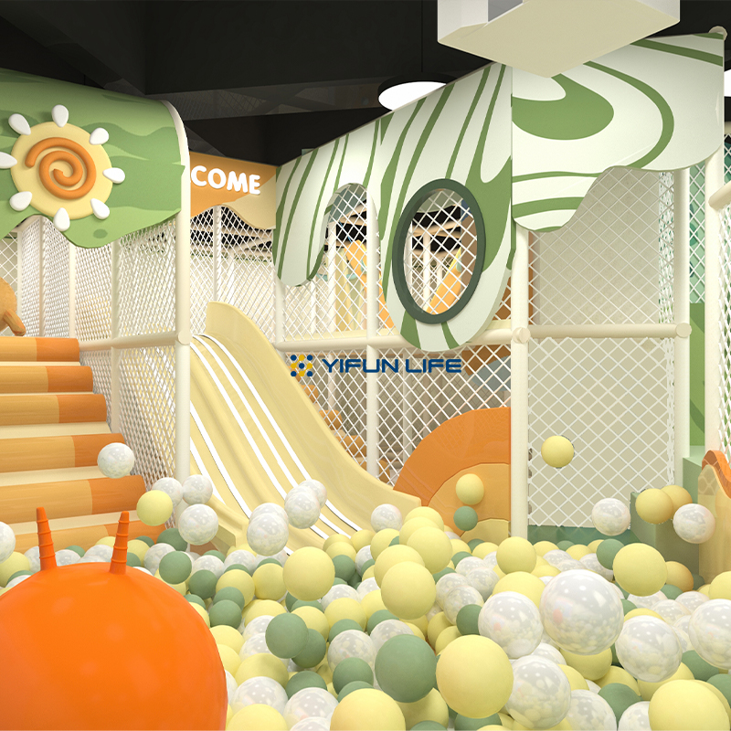 China 216 Sqm Springtime Country Style Indoor Playground Design for Kids Club