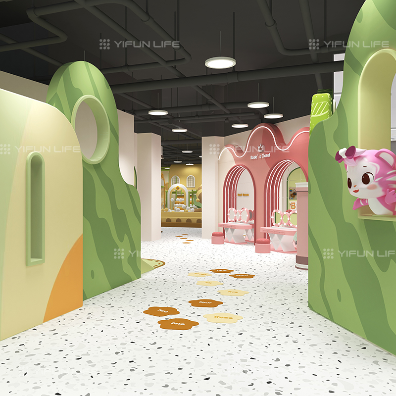 America 780 Sqm Tiger Natural Forest Style Indoor Playground Design for Family Club
